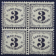 Baden, 3 Kr., Postfrischer Viererblock, Dabei PF: E Verstümmelt, MiNr. 2x II, 2x - Nuovi