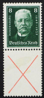 DR, 8 Pf + X Hindenburg Zdr., Ungebraucht, Etwas Verfärbt, MiNr. S 37, ME 120,- - Blocks & Kleinbögen