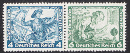 Deutsches Reich, 4 + 6 Pf Wagner Zusammendruck, Ungebraucht, MiNr. W 49, ME 24,- - Blocks & Kleinbögen