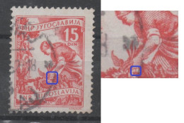 Yugoslavia, Error Typical, Used, 1953, Michel 723 Type I, Red Line Under The Hand - Used Stamps