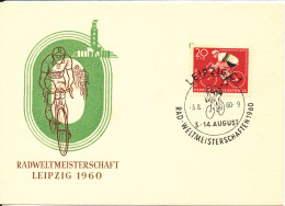 Germany DDR FDC 3-8-1960 World Championship Cycling With Cachet - 1950-1970