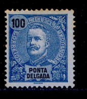 ! ! Ponta Delgada - 1897 D. Carlos 100 R - Af. 22 - No Gum - Ponta Delgada