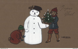 DIEHL CARL ILLUSTRATEUR BONHOMME DE NEIGE ET ENFANTS JOYEUX NOEL CPA BON ETAT TRAIT TRACE DE SCANN - Diehl, Carl