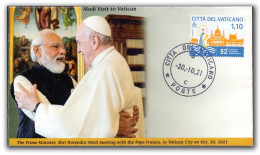 Vatican 2023 Pope Francis ,Catholic Church,Vatican City,Bishop,Jesus,Christianity, Indaia PM Narendra Modi (**) Inde - Lettres & Documents