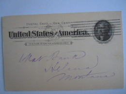 USA Jan 1895 Scott UX12 Postal Card Denver, Colo To Helena, Mont Entier Ganzsache - ...-1900