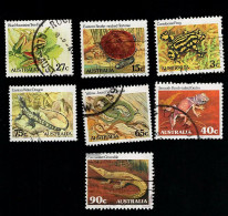 1982 Reptiles And Amphibians Michel AU 781A - 787 Stamp Number AU 785 - 791 Yvert Et Tellier AU 767 - 783 Used - Usati