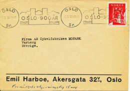 Norway Cover Sent To Denmark 15-5-1950 Oslo 900 Ar (Emil Harboe Akersgata 32 V. Oslo) Cover Damaged On The Backside By O - Covers & Documents