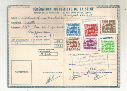 Carte De Mutualiste, Société Mutualiste Du Personnel De La Caisse Des Dépots Et Consignations, 1980, 6 Vignettes - Membership Cards