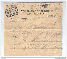 2 Télégrammes De Service Bilingue - 2 Lettrages Et Cachets Différents - ESSCHEN 1921/1922    --   EE614 - Telegraph [TG]