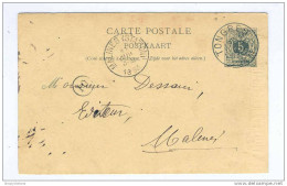 Entier Postal 5 C Chiffre Simple Cercle TONGRES 1893 -  Repiquage Theelen - Michiels , Uitgever  -  GG433 - Postkarten 1871-1909