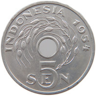 INDONESIA 5 SEN 1954  #s018 0091 - Indonésie