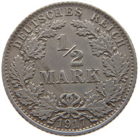 KAISERREICH 1/2 MARK 1917 A  #a081 0849 - 1/2 Mark