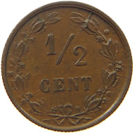 NETHERLANDS 1/2 CENT 1884 Willem III. 1849-1890 #s052 0419 - 1849-1890 : Willem III