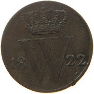 NETHERLANDS 1/2 CENT 1822 WILLEM I. 1815-1840 #s052 0305 - 1815-1840 : Willem I