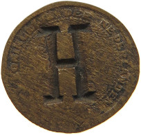 NETHERLANDS 1/2 CENT  Wilhelmina 1890-1948 COUNTERMARKED H #c014 0029 - 0.5 Centavos