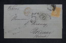 ESPAGNE - Lettre De Malaga Pour Bordeaux En 1869  - L 148506 - Briefe U. Dokumente