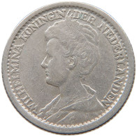 NETHERLANDS 25 CENTS 1915 Wilhelmina 1890-1948 #a032 0925 - 25 Cent