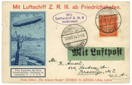 ETATS-UNIS D'AMERIQUE : Premier Voyage D'un Zeppelin Aux Etats-Unis En 80 Heures Et 17 Minutes. - Autres & Non Classés