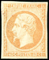 ** N°16b 40c Orange S/paille - B - 1853-1860 Napoléon III