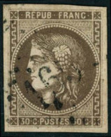 Obl. N°47 30c Brun - TB - 1870 Bordeaux Printing