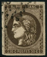 Obl. N°47d 30c Brun Foncé - TB - 1870 Bordeaux Printing