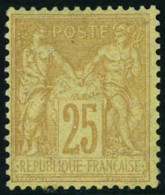 ** N°92 25c Bistre S/jaune - TB - 1876-1898 Sage (Tipo II)