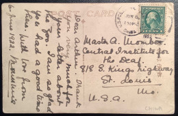 Scarce 1922 UNSURCHARGED !  US 1c SHANGHAI CHINA U.S POST OFFICE On Ppc Tor Hotel Kobe (USA Chine - Chine (Shanghai)