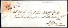 Cover "MARTINENGO / 28 OTT.", Annullo SD Su 15 Cent., Carta A Macchina, Su Lettera Per Bergamo, Spledida E Rara, Cert. R - Lombardo-Venetien