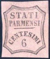 (*) 1853, Segnatasse Per Giornali 6 Centesimi Rosa Vivo, Nuovo Ben Marginato, Senza Gomma (Sass. Segnatasse Giornali 1,  - Parma