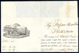 Cover 1851/6, Due Polizze Di Carico (con Immagini Del Navicello E Della Vettura Trainata Da Cavalli) Del Navicellaio Pan - Toscana