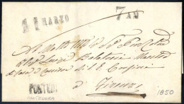 Cover STAZIONE DI PONTEDERA, Insieme Di Quattro Lettere Con I Vari Timbri Della Stazione Della Leopolda: 1) Del 11.3.185 - Toscana