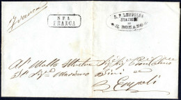 Cover STAZIONE DI SAN ROMANO (aperta Il 21.6.1847): Tre Lettere A Documentazione Dei Timbri In Uso; 1) Del 15.3.1849 Per - Toskana