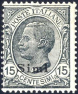 * 1921/22, 15 Cent Con Soprastampa "Simi", Gomma Originale Con Tracce Di Linguella, Sass. 10 - Egeo