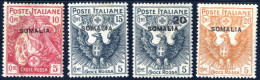 * 1916, Croce Rossa, Francobolli Italiani Con Soprastampa "SOMALIA", Serie Nuova Con Gomma Originale E Traccia Di Lingue - Somalia