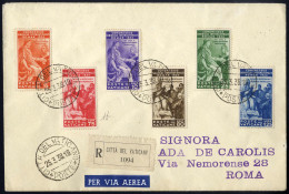 Cover 1938, Lettera Raccomandata Aerea Con Serie Completa Congresso Giuridico Per Roma, Sass. 41-46 - Sonstige & Ohne Zuordnung