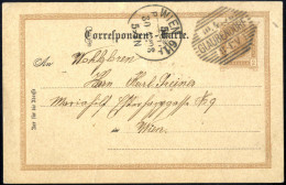 Cover "GLAUBENDORF / 10. 4. 98 / 8 - 1. V", Schraffenstempel Auf KK 2 Kr. 1890 Nach Wien, Pracht (Klein 25P.) - Otros & Sin Clasificación