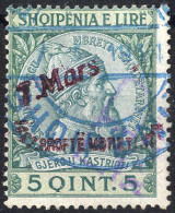 O 1914, Landung Des Fürsten, 5 Q. Blaugrün/grün, Mi. 36 - Albanien