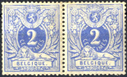 */pair 1869, Ziffer 2 C Ultramarin Im Paar, Gefalzt, Mi. 24 A - Sonstige & Ohne Zuordnung