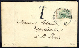 Cover 1883, Schleife Taxiert Durch Horizontal Halbierter 10 C Portomarke Von St. Denis Am 2.10. Signiert ED, Mi. P1 - Sonstige & Ohne Zuordnung