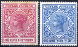 * 1893/99, Königin Viktoria, Komplette Serie 11 Werte Mit Aufdruck Des Neuen Wertes, Wz. 3+2 Ungebraucht, Einige Werte M - Ceylon (...-1947)