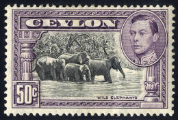 * 1938, King George VI, 50 C. Perf 14, Mi. 239E SG 394c / 110,- - Ceylon (...-1947)