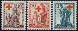 1945 Liechtenstein; Serie Gründung Rotes Kreuz, **/MNH, MiNr. 244/46, ME 17,- - Sonstige & Ohne Zuordnung