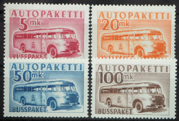 1952 Finnland; Serie Paketmarken Autobus, Postfrisch/MNH, MiNr. 6/9, ME 70,- - Andere & Zonder Classificatie