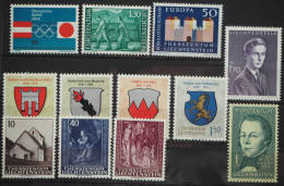 1964 Liechtenstein; Jahrgang In Den Hauptnummern Komplett, **/MNH, ME 15,- - Sonstige & Ohne Zuordnung