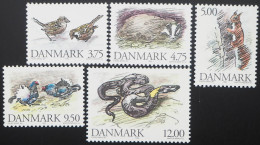 1994 Dänemark; Serie Einheimische Tiere, Postfrisch/MNH, MiNr.1086/90, ME 14,- - Other & Unclassified