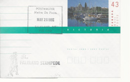 24446) Canada Falkland Postmark Cancel Slogan Postal Stationery Folded And Taped At Back - Lettres & Documents