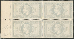 ** No 33, Violet-gris, Bloc De Quatre Bdf, Superbe. - RRR - 1863-1870 Napoléon III Con Laureles