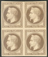 ** Rothschild. No 30c, Bloc De Quatre (deux Ex *), Très Frais. - TB - 1863-1870 Napoleon III With Laurels