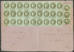 Lettre No 39B, Bloc De 27 Ex + Bande De Trois (qqs Ex Pd), Sur Enveloppe D'envoi De Papiers D'affaires De Salviac Pour G - 1870 Emisión De Bordeaux