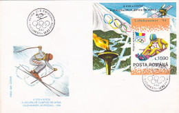 OLYMPIC GAMES, LILLEHAMMER'94, WINTER, BOBSLED, SKIING, COVER FDC, 1994, ROMANIA - Winter 1994: Lillehammer